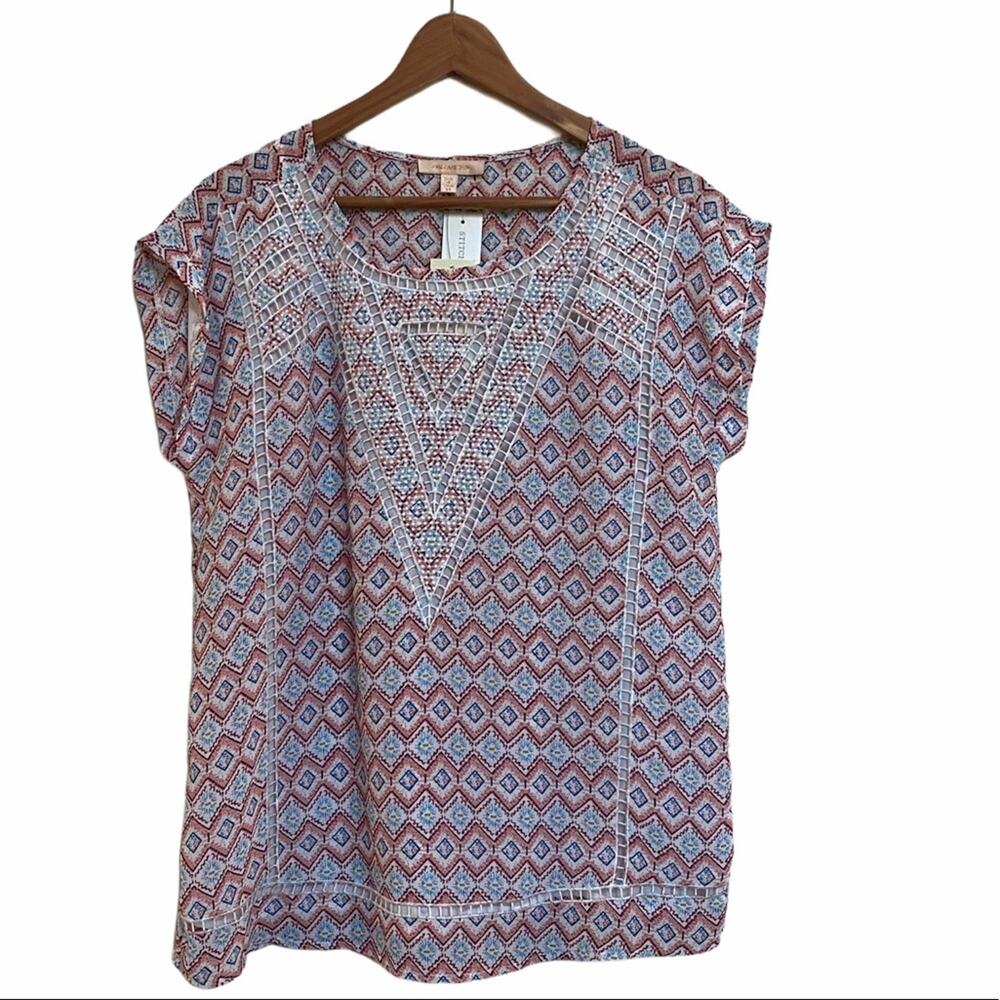 Skies are Blue Reginald Crochet Aztec Shirt Medium